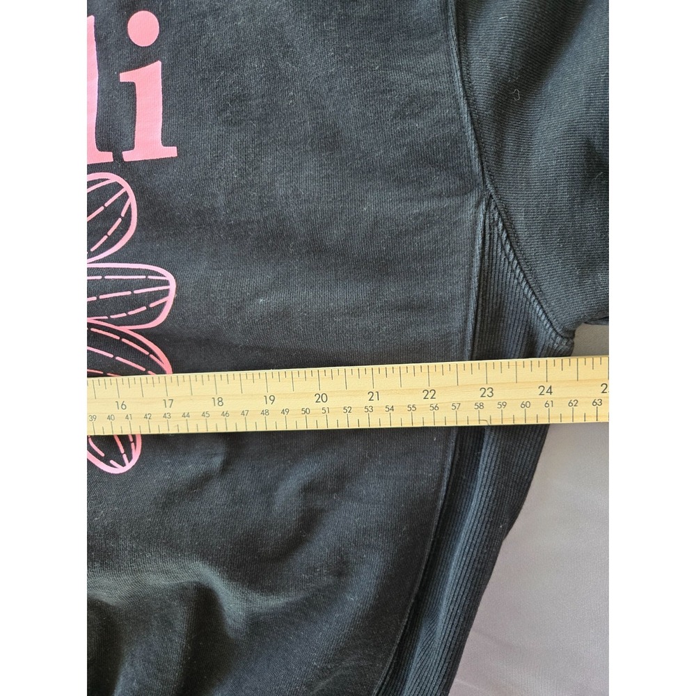 Mardi Mercredi Flower Sweatshirt Black Crewneck (One Size) Preppy College City - Picture 14 of 16